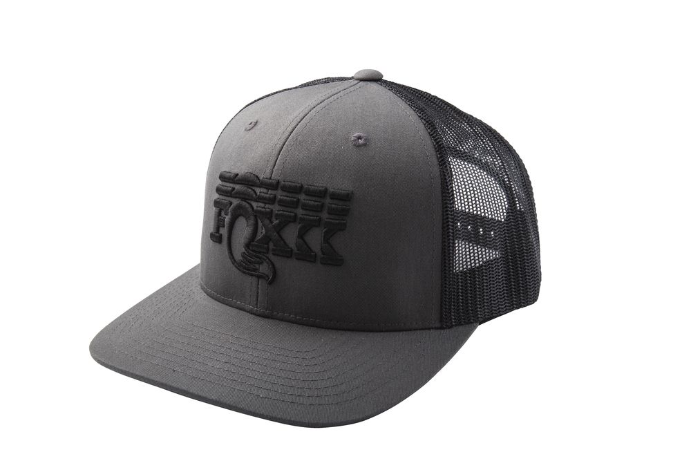 Stacked Flat Brim Trucker Hat Charcoal O/S