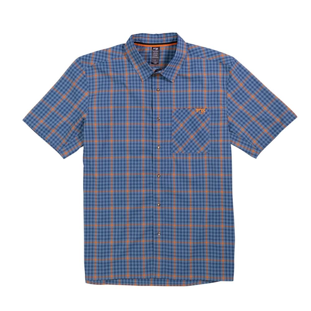 Fox Shop Shirt-Blue/Orange Plaid