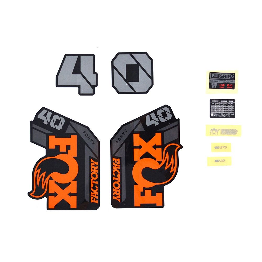 Decal Kit: 2021 40 F-S Orange Logo Shiny Black Fork