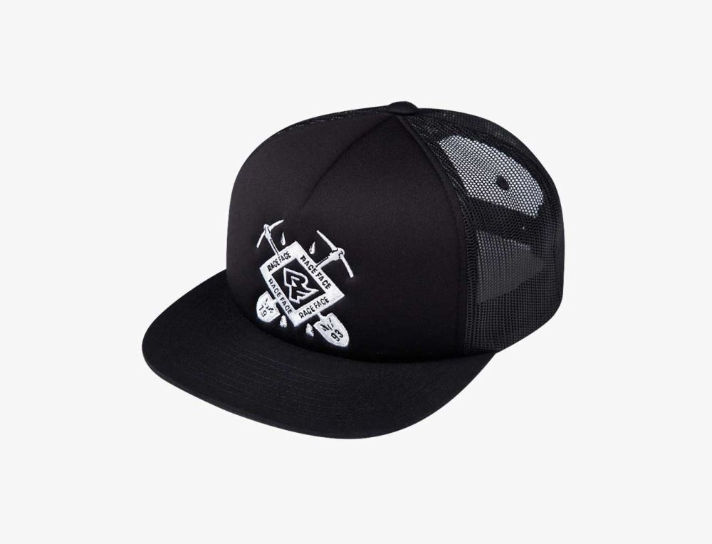 Crest Mesh Trucker Hat-Black-O/S