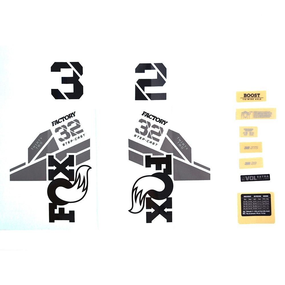 Decal Kit: 2021 32 SC F-S Black Logo Shiny Orange Fork