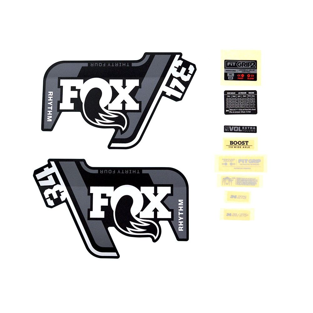 Decal Kit: 2021 34 Rhythm Gray Logo Rhythm Fork